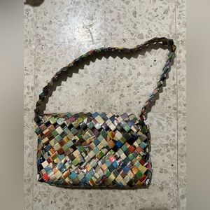 Colorful Woven Shoulder Bag